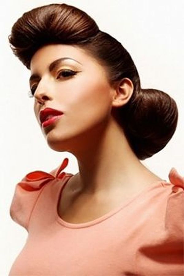 Frauen Rockabilly Frisur fr lange Haare 5