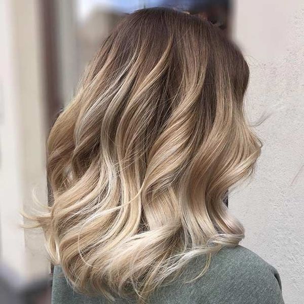 Frisuren Long Bob fr blondes Haar 1