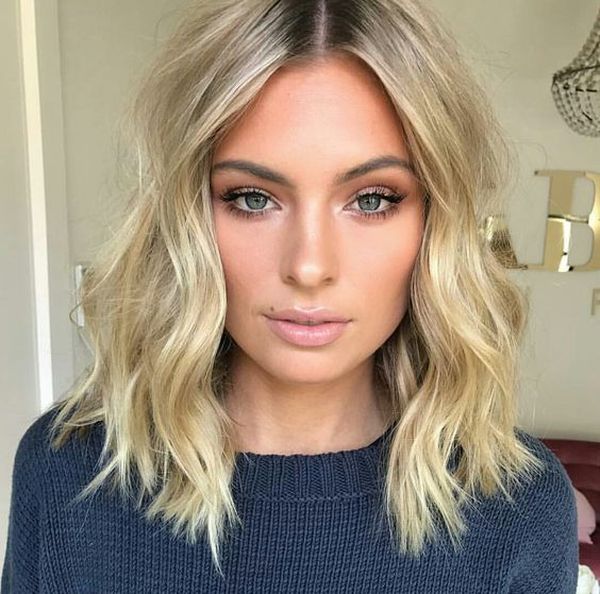 Frisuren Long Bob fr blondes Haar 4
