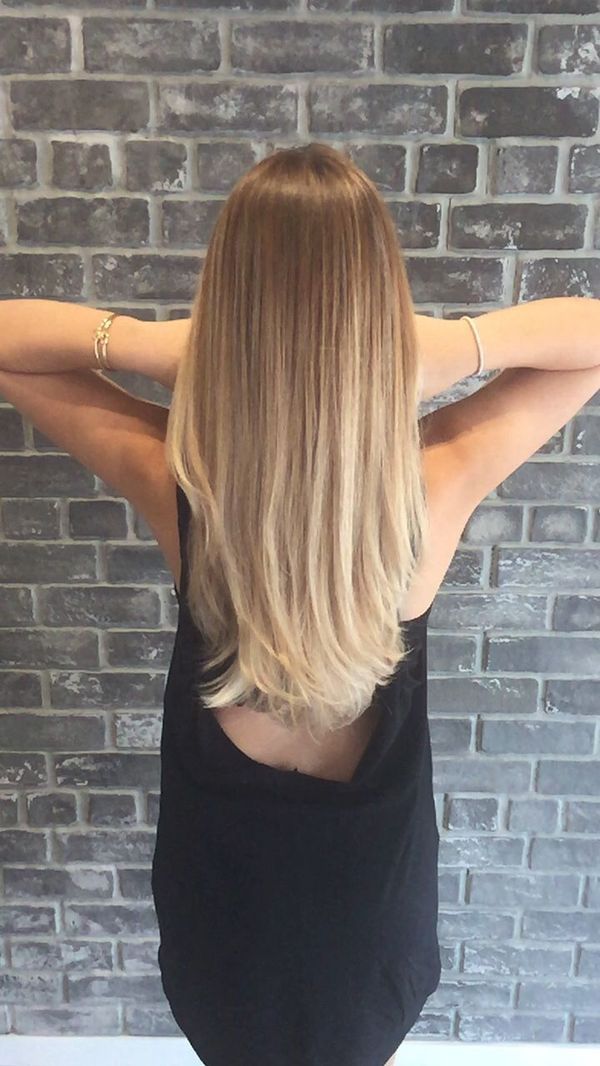 Hellblonde Balayage Technik 3