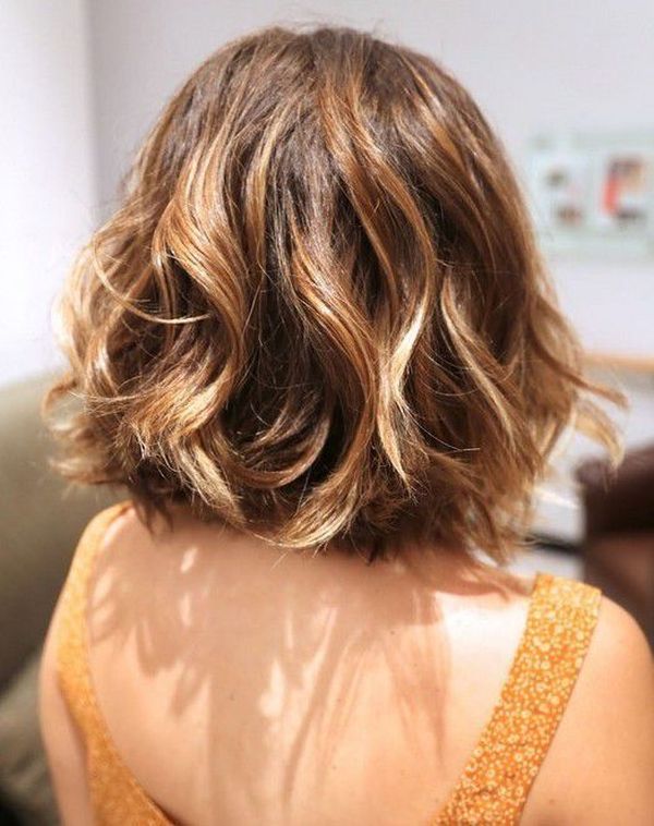 Long Bob fr braunen Haarschnitt 5