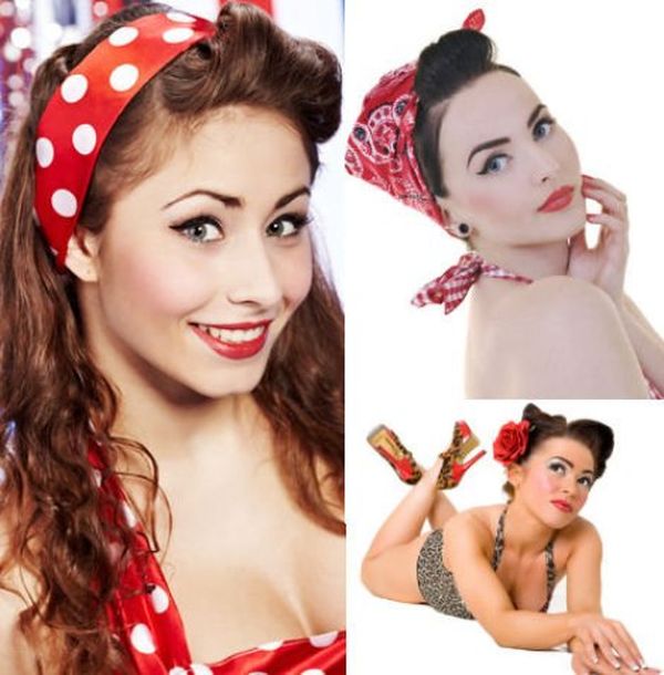 Rockabilly Frisuren mit Bandana 4