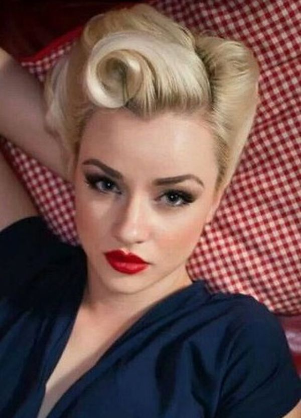 Vintage Rockabilly Frisur fr kurze Haare 2
