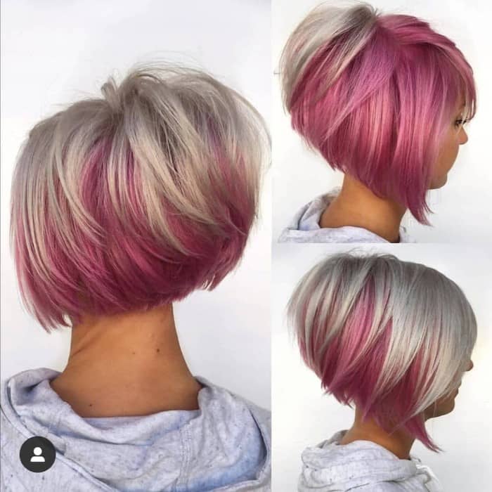 Grauer und Rosa Bob