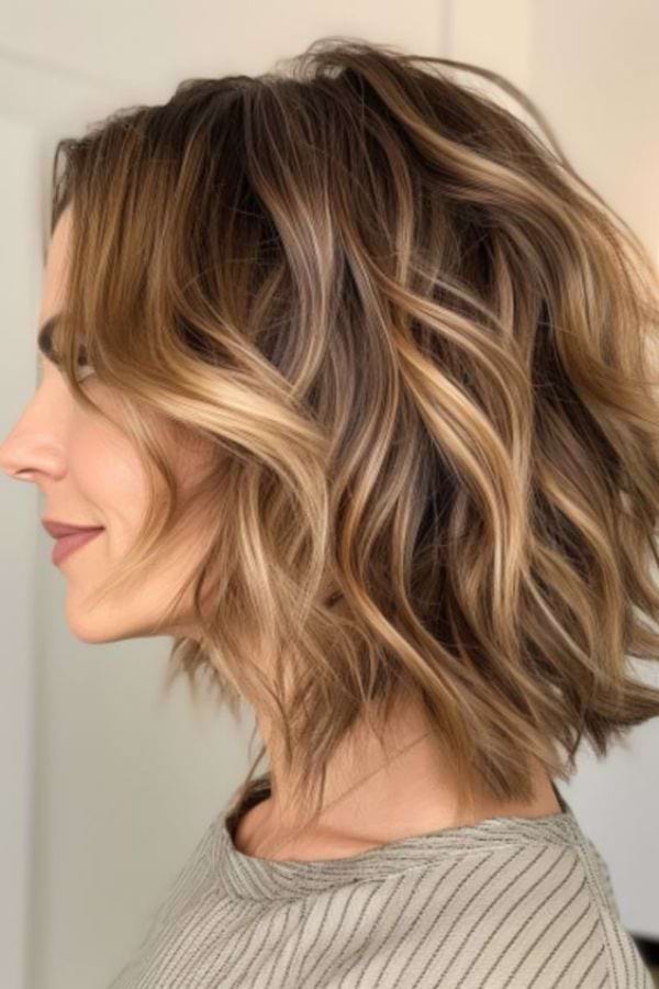 Halblange Haare mit Beach Waves