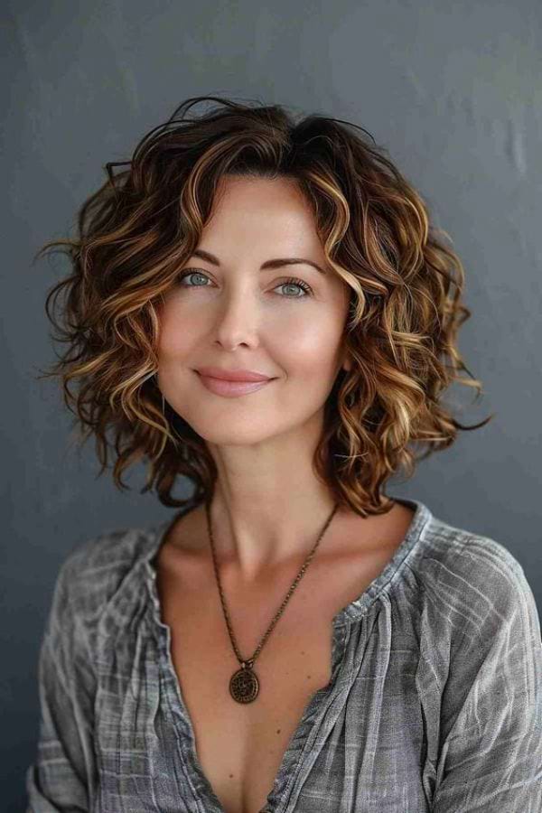 Long Bob mit Locken