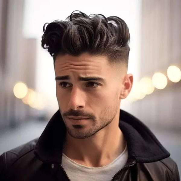 Wavy Pompadour mit Undercut